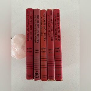 Lot of 5 Vintage Red Hardcover Books | The Happy Hollisters by Jerry West